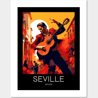 A Pop Art Travel Print of Seville - Spain Posters and Art